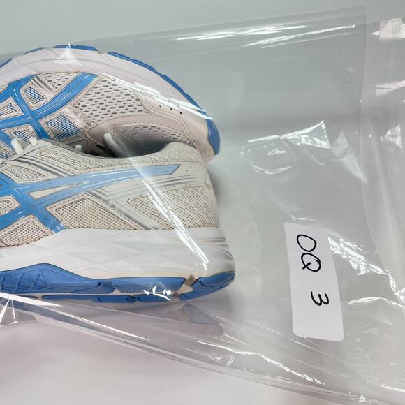 Asics Gel Contend 4 White Blue Lace Up Running Shoes T765N Women's Size 9 - Picture 10 of 10